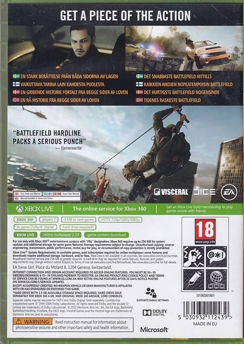 Battlefield Hardline - XBOX 360 (B Grade) (Used) (Eng)